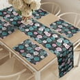 thumbnail image 2 of Ambesonne Roses Table Runner & Placemats, Romantic Floral Pattern, Placemat 4 pcs + Runner 16"x72", Pale Pink Cadet Blue, 2 of 2