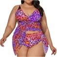 thumbnail image 3 of MGDXOX Women's Tummy Control Plus Size Tank Tankini Bathing Suits 2Pcs Leopard Swimuits V Neck Swimdress with Bikini Bottom Orange XXXXXL, 3 of 5