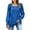 Blue, variant on yillto Womens Square Neck Sweater Lightweight Knit Puff Long Sleeve Cute Loose Sweaters with Pockets