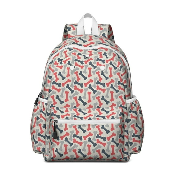 Dog Bones Backpack for School,Cute School Bag,Schoolbag with Adjustable Shoulder Straps & Padded Back,13.4"x11"x4.7"