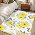 thumbnail image 4 of Area Rugs for Living Room Bedroom, Yellow Watercolor Floral 4'x6' Rug Washable Carpet Runner Indoor Outdoor, Spring Flower Abstract Art Non Slip Accent Floor Mats Rug for Kitchen, Office, 4 of 8
