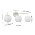 thumbnail image 3 of Jonathan Y 25" 3-Light Metal/Frosted Glass Contemporary LED Vanity Light, Almond, 3 of 7