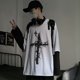 thumbnail image 4 of 2022 Nueva Camiseta Cruz De Espinas Falsos De Dos Piezas Para Hombres Mujeres De Manga Larga Oscuro hip-hop Suelto Gran Tamaño Otoño Tendencia top Simplicidadpangjing, 4 of 4