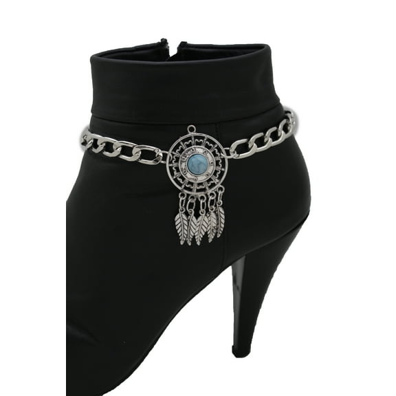 Women Silver Metal Boot Chain Bracelet Western Shoe Charm