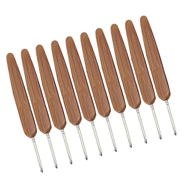 Bearachild 10 Uds ganchos de ganchillo mango de bambú alúmina ganchos de ganchillo juego de agujas de tejer 2,5-6mm ganchillo para tejer herramienta de Decoración del hogar 1 cabeza 2.5mm Bearachild HA006418-09
