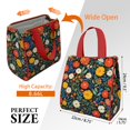 thumbnail image 3 of Pioneer Flower Floral Print Pattern Insulated Lunch Bag for Women & Adults,Large Portable Soft Cooler Lunch Bag,Thermal Food Storage Tote with Pearl Cotton,8.66L,8.75x5.75x9.5 Inch, 3 of 6