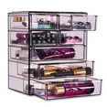 thumbnail image 5 of Sorbus Cosmetics Makeup and Jewelry Big Storage Case Display - Stylish Vanity, Bathroom Case (3 Large, 4 Small Drawers, Purple), 5 of 10