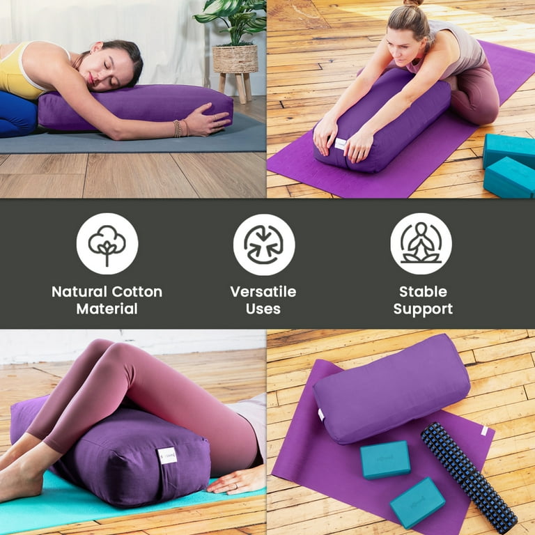 Sol Living Yoga Bolster Pillow Rectangular Meditation Cushion Cotton  Meditation Accessories for Restorative Yoga Meditation Pillow Yoga Pillow  Firm