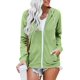 thumbnail image 3 of Sudadera con capucha informal con cremallera completa para mujer, cómoda sudadera holgada de manga larga, chaqueta de color sólido con bolsillos, 3 of 5