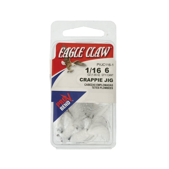 Eagle Claw Marabou Pro-V Crappie Jig 1/16 oz White