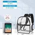 thumbnail image 2 of Clear Bag Mochila Transparente Transparent Backpack Stadium Approved, MiniClear Bookbag, Durable PVC Waterproof, Heavy Duty Backpack for Men Women, 2 of 6