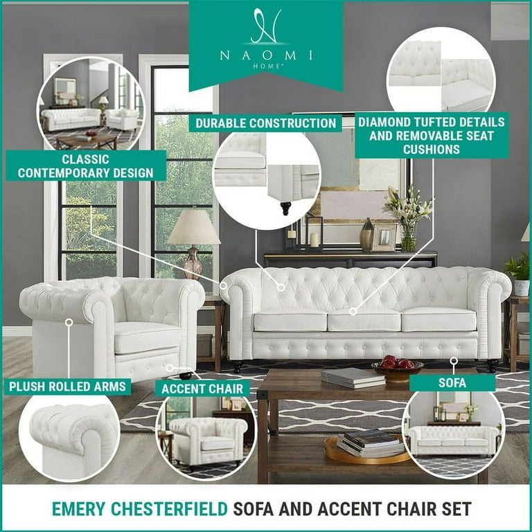 Naomi home 2024 emery chesterfield sofa