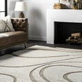 thumbnail image 3 of nuLOOM Carolyn Modern Shag Area Rug, 4' Square, Cream, 3 of 9