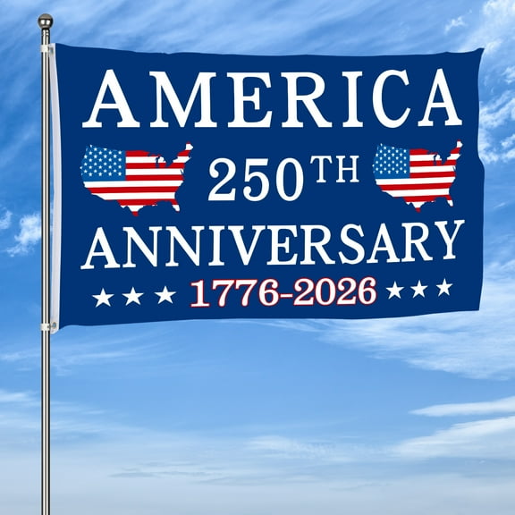 YIBAGA 250th Anniversary Flag 3x5 Ft America National Flag 1776-2026 Patriotic Map Outdoor Lawn Garden Decor with Brass Grommets