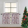 thumbnail image 2 of 2 Pcs Christmas Theme Printed Curtain, Polyester Fabric Light Filtering Rod Pocket Small Window Tiers Curtain, 2 of 8