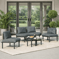 thumbnail image 2 of Upgrade Patio Furniture Set, Seizeen 6-Piece Half-Moon Patio Sofa Set, Modular Outdoor Sectional with 2 Round High-Low Coffee Tables, PE Wicker & Aluminum Frame, Tempered Glass Top, Cushions & Pillow, 2 of 9
