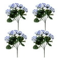 thumbnail image 2 of Artificial Flowers 4 Pack Artificial Flowers for Outdoors 14'' Red Geranium Silk Flowers Outdoor UV Resistant Garden Plants Bush Faux Flowers for Home Wedding Kitchen Decor (Blue), 2 of 8