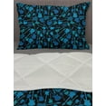 thumbnail image 3 of Music Comforter & Sham Bedding Set, Electric Guitars Drawing Instrument Band Jamming Hard Rock Illustration, 3 pcs Duvet Set Microfiber Filling Quilt, 5 Sizes, Teal Black Violet Blue, by Ambesonne, 3 of 4