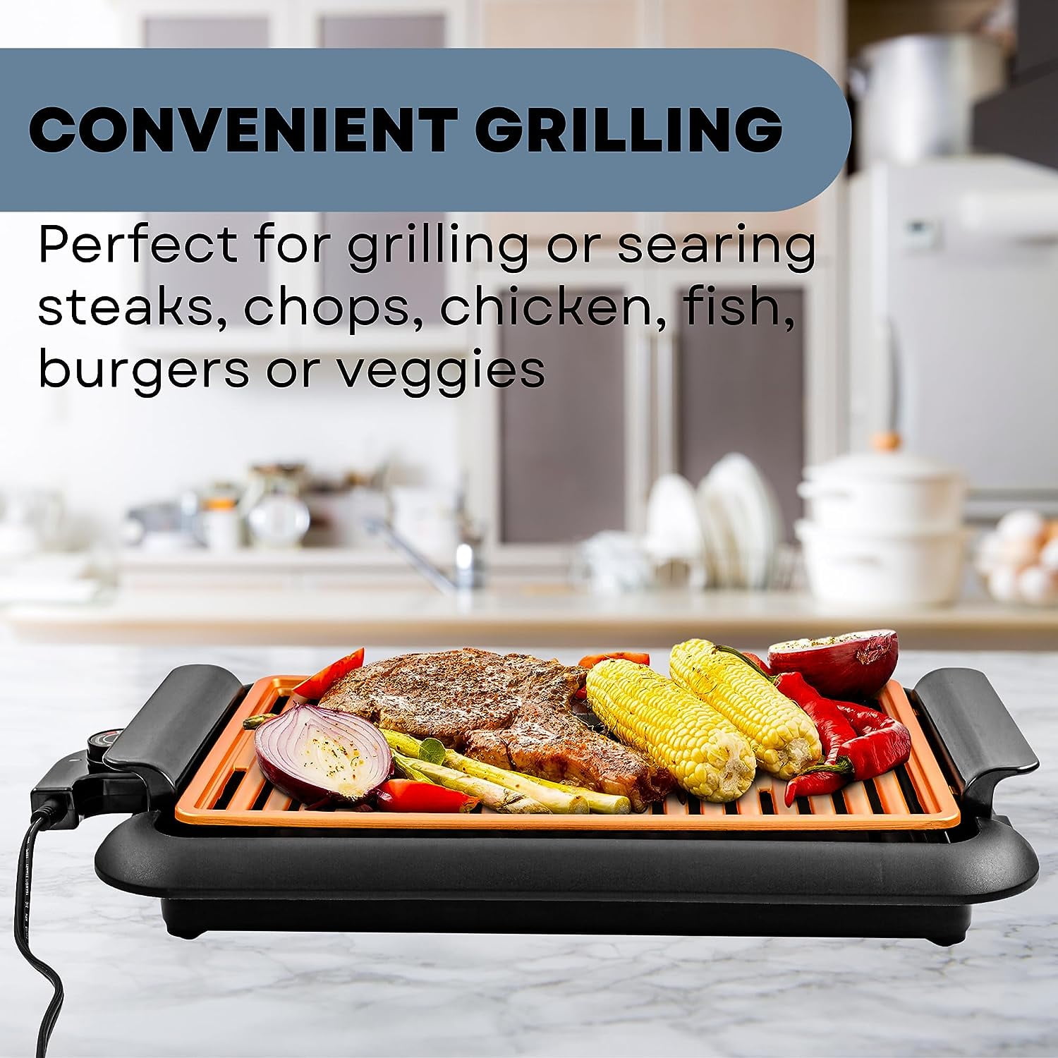 2500W 24 W x 19'' D Indoor/Outdoor Use Countertop Electric Grill