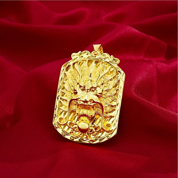 Stylish 24K Gold-Plated Dragon Head Pendant Necklace, Non-Fading Gift for Men and Women, Suitable for Any Event