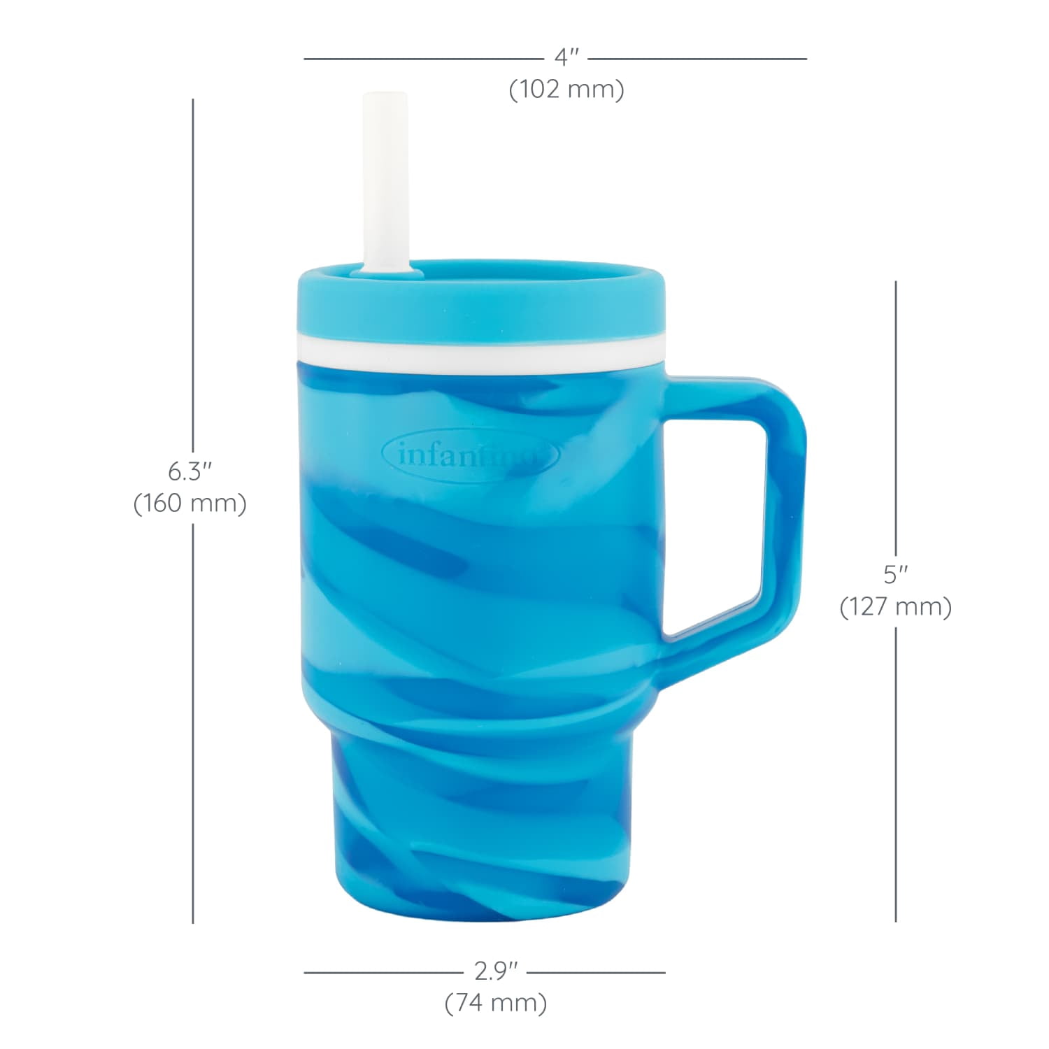 Infantino My 1st Tumbler, 9oz Training Cup with Toddler-Friendly Straw and Handle, Blueberry Swirl