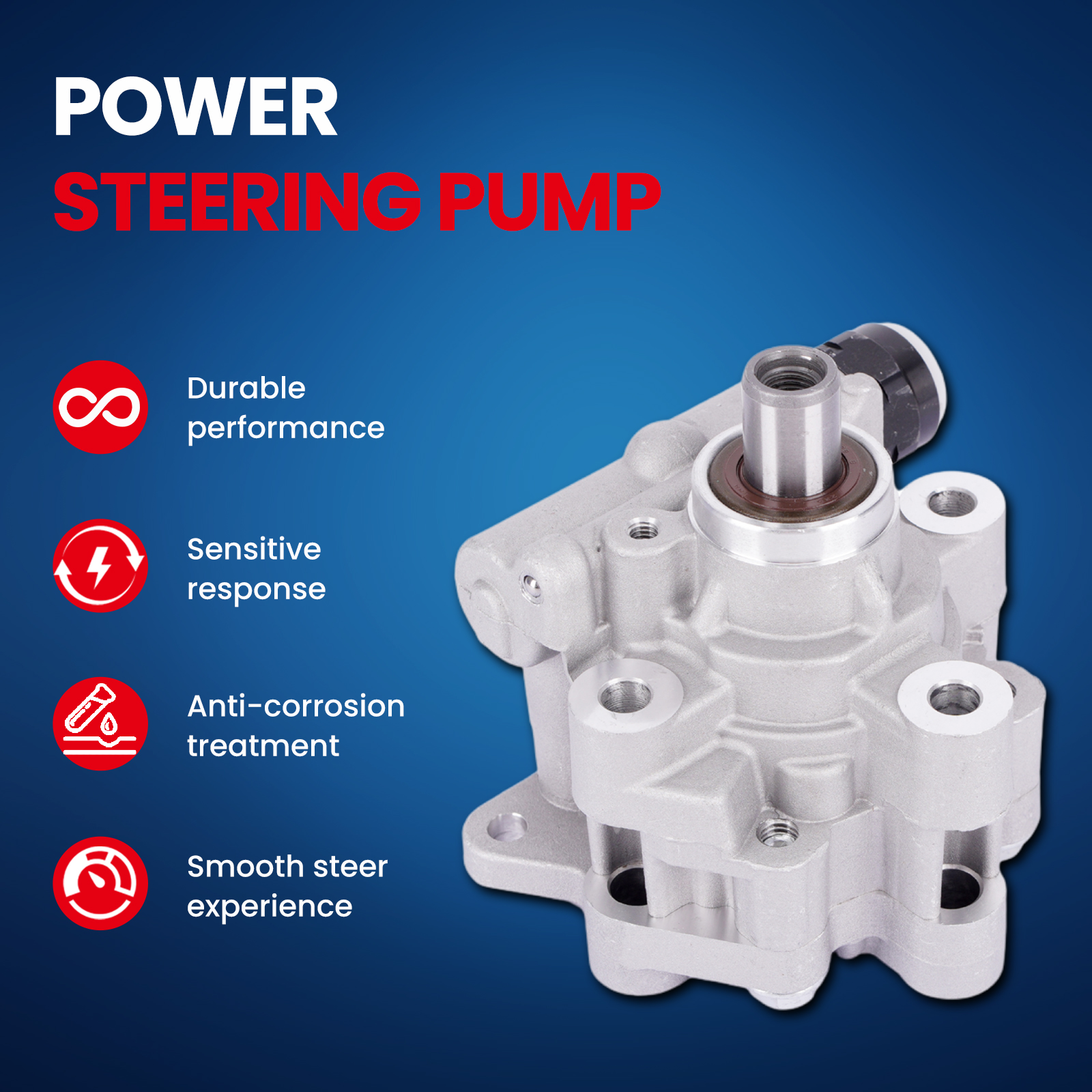 MOCA AUTOPARTS Power Steering Pump Fit for 2007-2012 Jeep Liberty 3.7L & 2007-2011 Dodge Nitro 3.7L