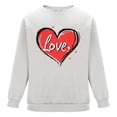thumbnail image 6 of Mens Sweatshirt Love Heart Printed Fashion Valentines Pullover Tops Loose Fit Casual Holiday Couple Outfits (2XL, White #B), 6 of 6