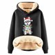thumbnail image 1 of WILLBEST Sudadera de Mujer Womens Casual Plus Velvet Christmas Series Printed Long Sleeve Hooded Sweatshirt XXXXX-Grande, 1 of 4