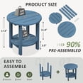 thumbnail image 3 of SERWALL Round Outdoor Side Table, All Weather Use Double Layer Patio Side Table, HDPE Adirondack End Table for Patio, Garden, Deck - Blue, 3 of 7