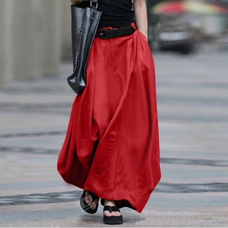 Baqcunre Plus Size Dresses for Curvy Women Full Skirt A Line Skirt High  Waist Slimming Plus Size Dancing Skirt for Women Maxi Dress Summer Dress  Red Dress XXL - Walmart.com