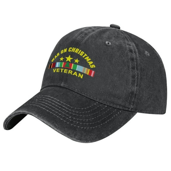 Unisex Retro Washed Christmas Hat,Baseball Cap War On Christmas Veteran,Adjustable Sun Hat,Perfect For Christmas New Year Celebrations