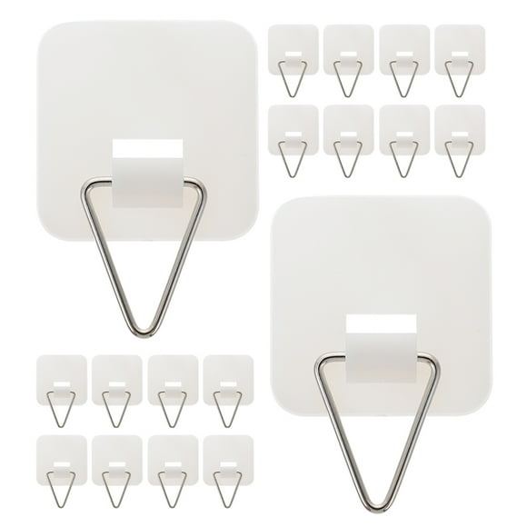 FUTUREORYY 25Pcs White Wall Plate Hangers Adhesive Invisible Holders for Vertical Plate Display