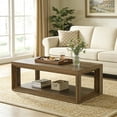 thumbnail image 5 of Tribesigns 47.24" Rectangular Rustic Coffee Table With Open Shelf, 5 of 5