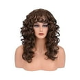 thumbnail image 2 of TUITOONM Long Curly Wig with Bangs 23.6" Heat-Resistant Synthetic Hair for Women, Adjustable Breathable Cap , 3 Natural Colors Available, 2 of 8