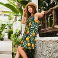 thumbnail image 2 of Balery Fresh Orange Vestidos de verano para mujer con estampado: vestido holgado sin mangas, vestido playero informal y cómodo para días calurosos., 2 of 7