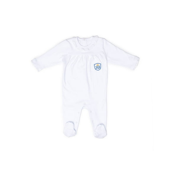 RB Royal Baby Organic Cotton Sleeve Footed Overall, Footie (Little Me) White - 3-6 Month