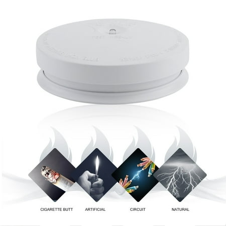 T-mack Home Security System Smoke Alarm Detector Ionization Sensor Heat Fire Alert Hardwired With 9V Backup Battery US Plug