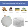 thumbnail image 2 of Ottoman Stuffed with PP Cotton Pouf Filler, Velvet Floor Pouf,Round Ottoman Foot Stool Cushion Storage Ottoman, 20 * 12 Inches Foot Rest for Living Room, Home Decor (Snow Gray), 2 of 17