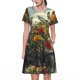 thumbnail image 1 of Balery Floral Rhino With Birds Vestidos sueltos de manga corta para mujer, vestidos de verano 2025, vestidos casuales de corte A con vuelo., 1 of 6