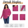 thumbnail image 6 of Cuteduck Women's Plus Size Waffle Knit Tops Henley Long Sleeve Fall Casual Shirts 1X-5X, 6 of 10