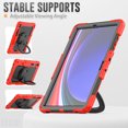 thumbnail image 5 of for Samsung Galaxy Tab S10 Plus/S9 FE+/S9+ Case 12.4 inch, 360 Rotating Shockproof Cover with Stand, Handle, Shoulder Strap (SM-X820/X810/X610), Red, 5 of 7