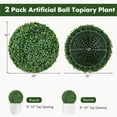 thumbnail image 3 of Gymax 2 PCS 16'' Artificial Boxwood Topiary Balls Sun-protective Round Greenery Bushes, 3 of 10