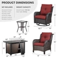thumbnail image 3 of Bellefurn 11 Pieces Patio Furniture Sets with Fire Pit and Swivel Rocker Chairs,Outdoor Furniture with Fire Pit and Side Table Outdoor Conversation Set for Porch Deck Backyard Poolside, 3 of 13