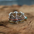 thumbnail image 4 of Turquoise Spinner Ring, 925 Sterling Silver Ring, Thin Copper Band Ring, Textured Band Ring, Hammered Ring, Wide Band Ring, Gift for her,..., 4 of 4
