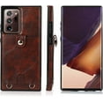 thumbnail image 2 of Galaxy Note 20 Ultra PU Leather Wallet Case,Necklace Crossbody Lanyard Case Cover with Card Holder Adjustable Detachable Anti-Lost Neck Strap Case for Samsung Galaxy Note 20 Ultra,Brown, 2 of 14