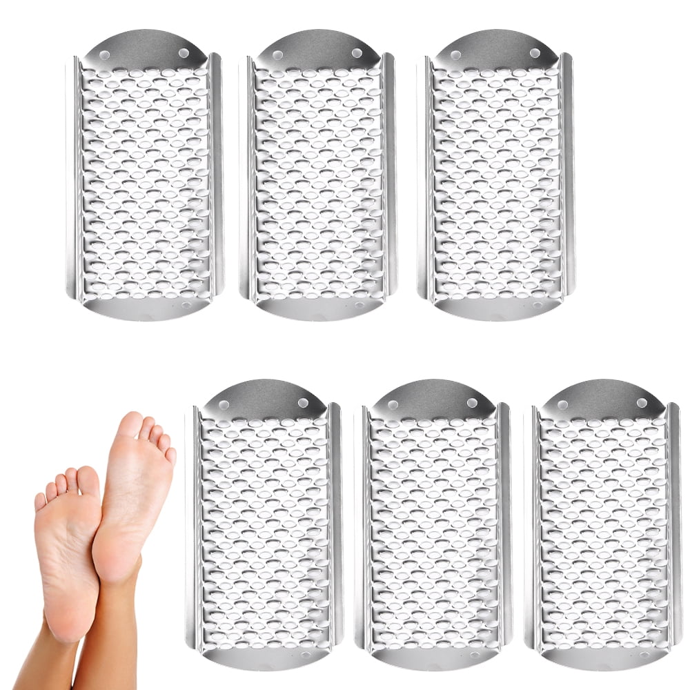 JahyShow 6Pcs Foot File Callus Remover Replacement Blades Pedicure Rasp Detachable Foot Scrubber Hard Skin Remove Stainless Steel Big Hole for Wet and Dry Feet
