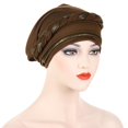 thumbnail image 4 of Yigetop Hijab Cap Women Braid Turban Hats Hat Cap Hair Bonnet Head Scarf Wrap Cover Muslim Head Scarf for Women Coffee one Size, 4 of 4