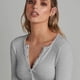 thumbnail image 5 of Cárdigan de punto de manga larga con cuello en V y botones para mujer, para vestir con jeans, gris, 5 of 6