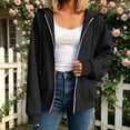 thumbnail image 6 of cocolona Womens Zip Up Hoodie Fall Winter Long Sleeve Oversized Hooded Sweatshirt Trendy Solid Color Jackets Tops with Pockets, 6 of 7