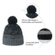 thumbnail image 3 of Gorro de invierno con puños suaves, pompón, rayas, tejido, calavera, gorro de esquí holgado, gorro de lana de mezcla de colores degradados, 3 of 5